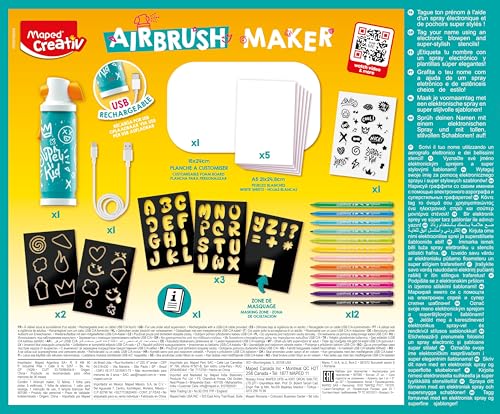 Maped Creativ Airbrush aerógrafo infantil con rotuladores de colores 5