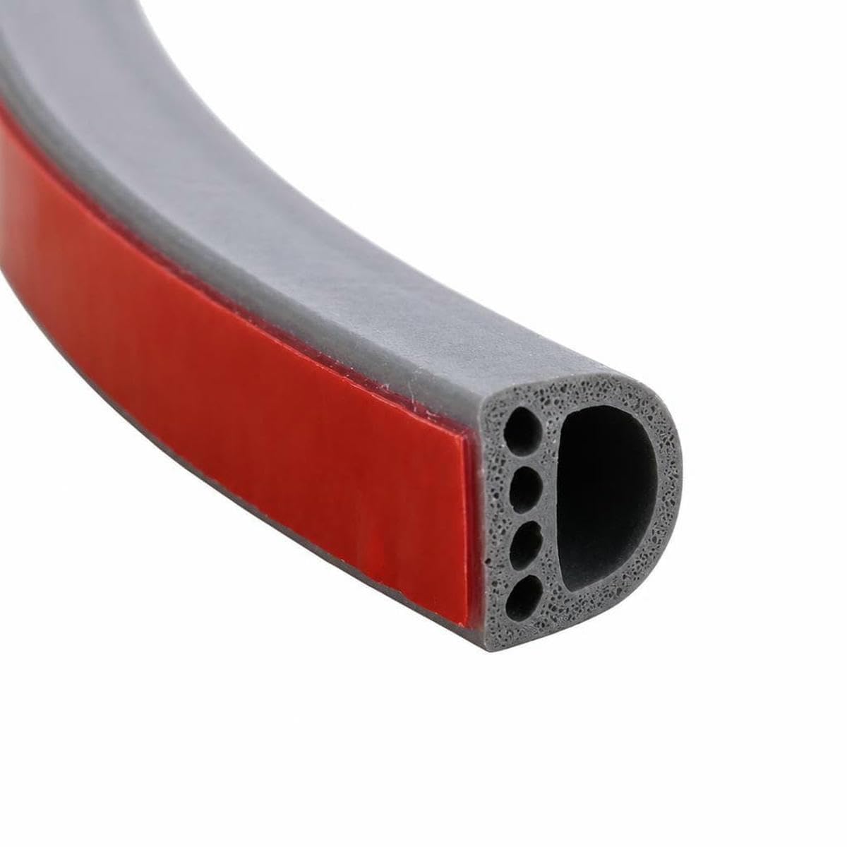 Tbskuy 9X8mm Gray New 6M Silicone Rubber Weather Strip I/E/D Type Seal Strip For Doors Self Adhesive Anti Collision Soundproof Waterproof-6M