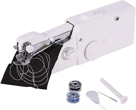 Handheld Sewing Machine, Portable Desktop Mini Sewing Machine Quick Stitch Cordless Sewing Tool for Kids Clothes, Fabric, Home Travel 8.15 x 2.87 x 1.34in