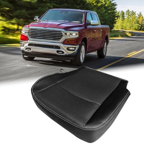 SEADEAR Driver Bottom Leather Seat Cover Fits for 2013-2018 Dodge Ram Laramie 1500 2500 3500 4500 5500 Leather Seat Protector Cushions | Front | Durable | Breathable | Wear-Resistant