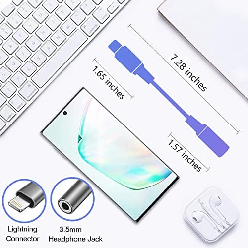 Lightning to 3.5 mm Headphone Jack Adapter[Apple MFi Certified] iPhone Headphones Adapter Lightning to Audio Jack Converter, Compatible with for iPhone/13/12/11/X/8/7, Support iOS All Systems - Grey