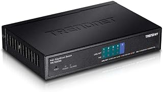 TRENDnet 5-Port Gigabit EdgeSmart PoE+ Switch, 4 x Gigabit PoE+ Ports, 1x Gigabit Port, 31W PoE Power Budget, Managed PoE+ Switch, Wall mountable, Lifetime Protection, Black, TPE-TG50ES