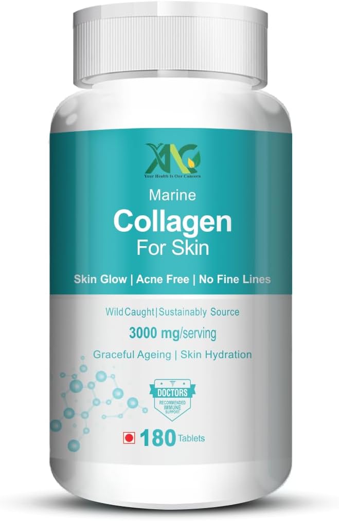 ANC Marine Collagen 3000Mg With Biotin & Vitamin C For Skin, Healthy Hair, Nails & Joints 180 Tablets (Pack of 1)