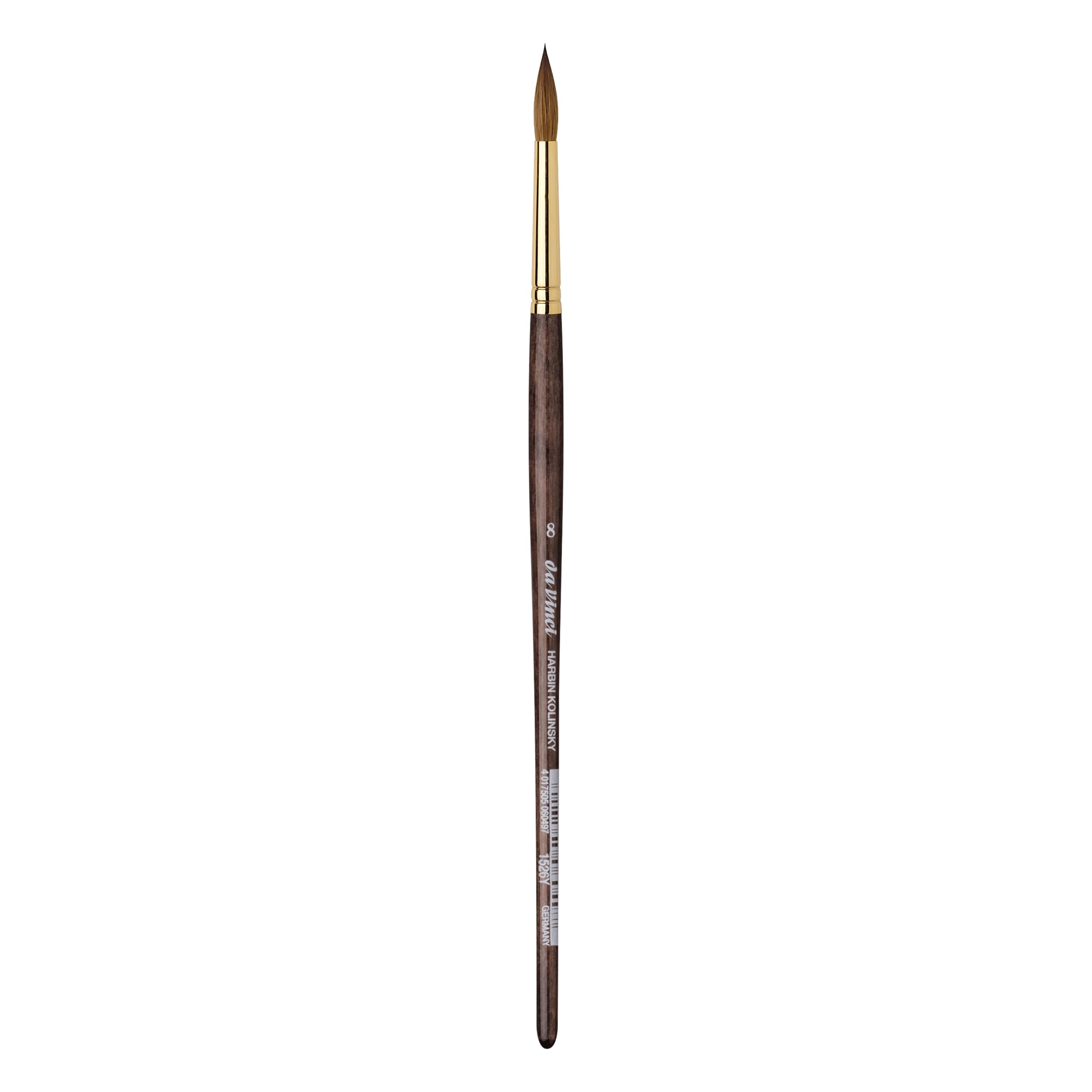 da Vinci Watercolor Series Paint Brush, Round Harbin Kolinsky Red Sable with Black Handle, Size 8