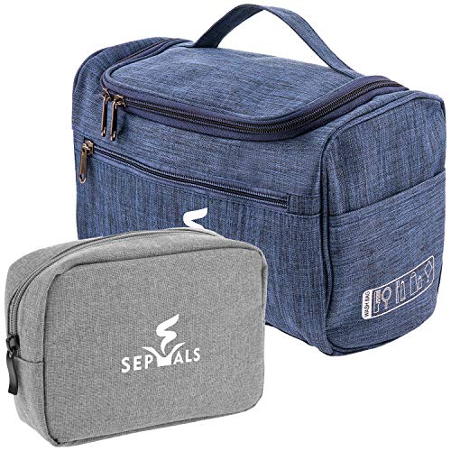 Hanging Toiletry Bag with Travel Pouch, Makeup Organizer for Women and Men with Hanging Hook, Water Resistant Portable Cosmetic Bag for Toiletries, Shampoos, Containers