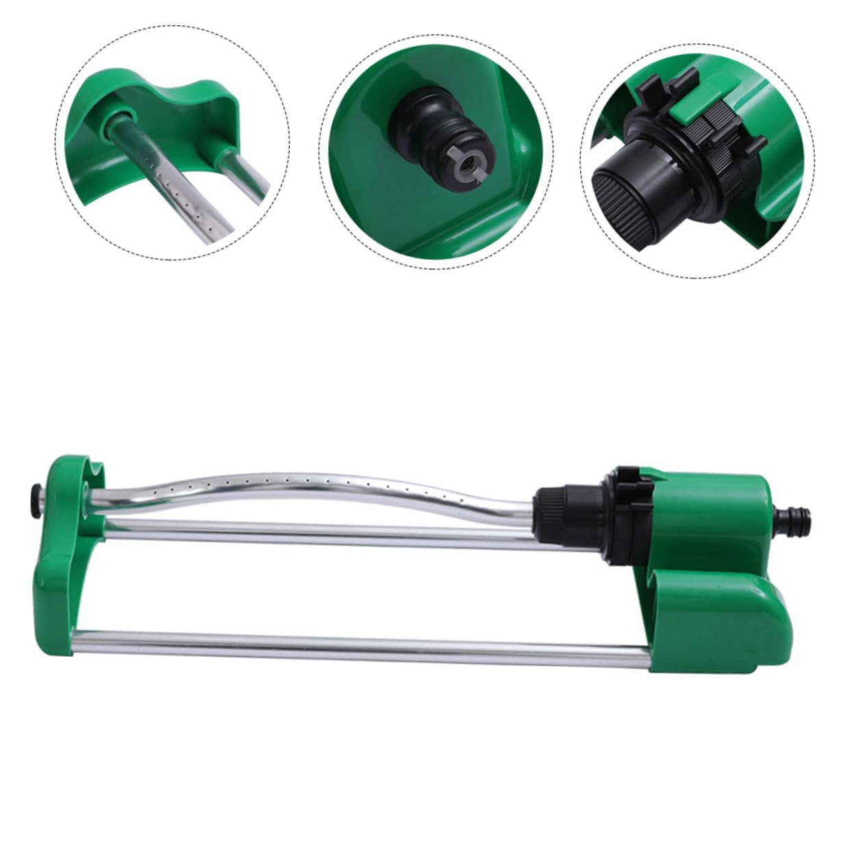 VANZACK Irrigatore Oscillante per Prato e Giardino, Lega di Alluminio e Plastica, 17 Fori, Nebulizzazione Uniforme per Irrigazione
