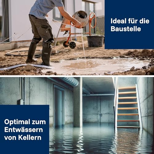 T.I.P. Edelstahl Schmutzwasser Tauchpumpe Duo-Ring, 20.000 l/h, 800W, Flachsaugend, 30mm Korngröße, 8m Förderhöhe, IPX DUO Effizient, Zuverlässig, MAXIMA 350 IPX DUO, 30274