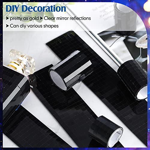 23040 Pcs Self Adhesive Mosaic Tiles Small Square Disco Tiles Glass Mirror Tiles Bling Disco Ball Tiles Disco Ball Stickers For Diy Craft Decoration Living Room Party Accessory, 5 X 5 Mm (Black) #TOP4