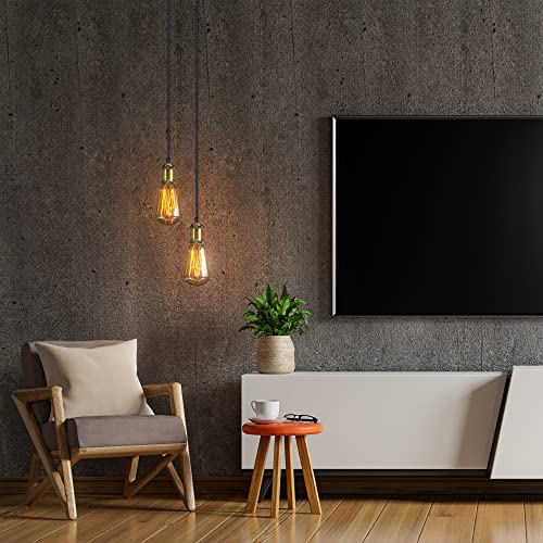 Jackyled Ul Industrial Mini Pendant Light, E26 E27 Medium Base Vintage Pendant Light With Woven Pendant Light Cord Adjustable Hanging Light Kit (Copper) #TOP3