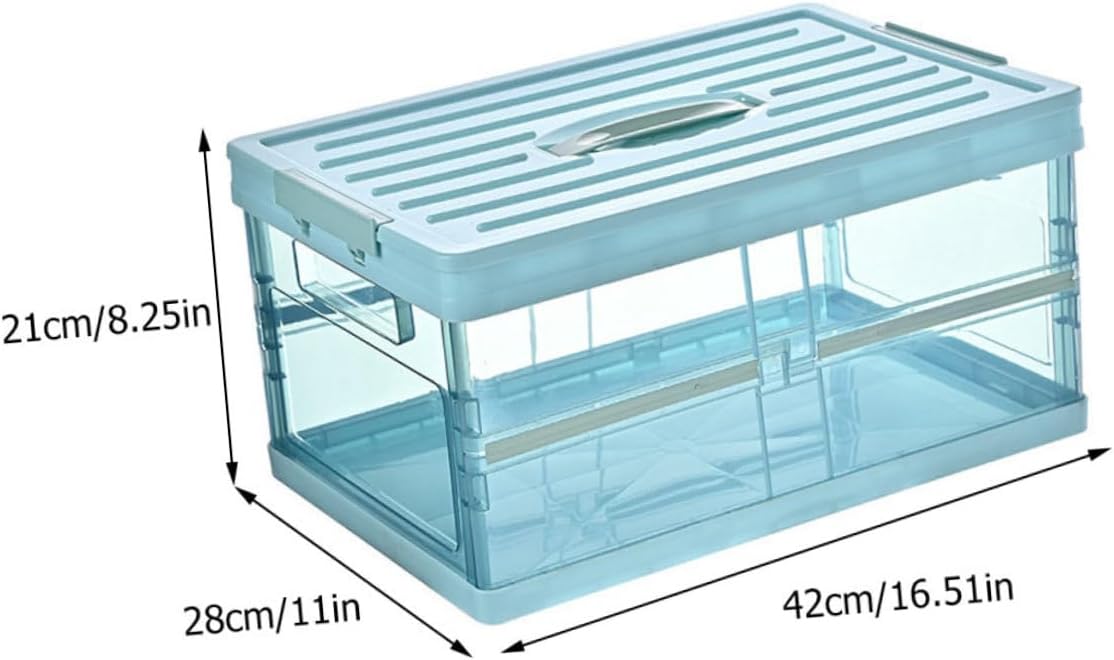 1Pc Foldable Transparent Storage Box Organizer for Clothes and Books Design for Home Storage