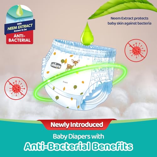 Image of Chicco Comfy-Pro Pant Style Baby Diapers | Anti-bacterial benefits | Ultra Soft & 12hrs protection | Wetness indicator & Disposing Tapes - Medium, 54 Count, 7-12 Kg