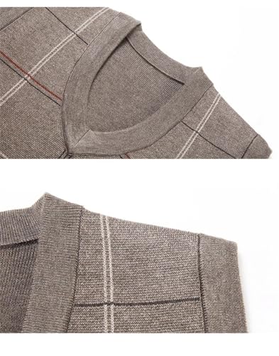 Mens Knitted Sweater Plaid Sweater Vest Men Slim V-Neck Sleeveless Vest Sweater2