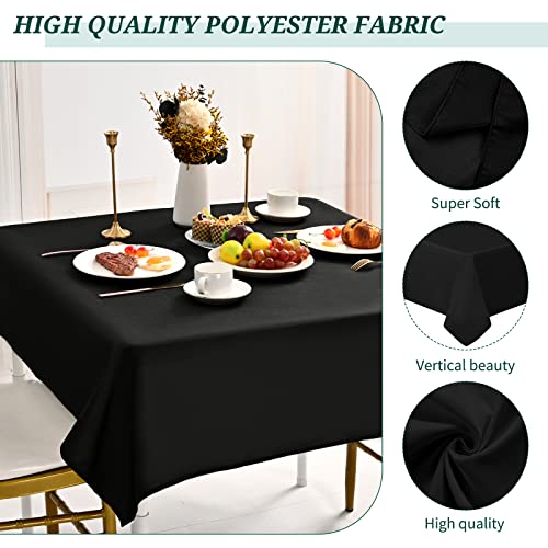 8 Packs Black Square Tablecloth,85X85 Inch Black Polyester Table Cover For Small Square Tables,Washable Resistant Stain And Wrinkle Table Cloth,For Wedding,Banquet,Restaurant And Parties Decorate #TOP2