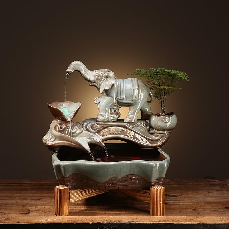 Fuente De Mesa Fuente de Mesa Estilo Chino, Fuente Agua Corriente Creativa, decoración for Oficina, Sala Estar, Adornos for pecera De Cascada Interior