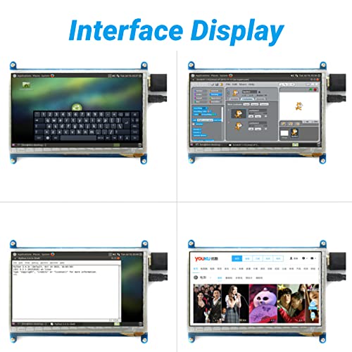 Yoidesu Capacitive Touch Screen 7 Inch For Raspberry Pi 3/2/1, 1024 × 600 Full Hd Portable Gaming Monitor With Backlit, Hdmi Touch Panel, Compatible With Windows 7, 8, 10 #TOP4