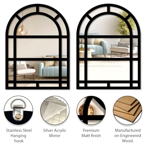 Image of Sehaz Artworks Home Decoration Items for Living Room | Wall Decor Items for Bedroom | Decorative Mirror for Wall Decorations | Wall Hanging Decoration | Jharokha Wall Decor Item for Living Room