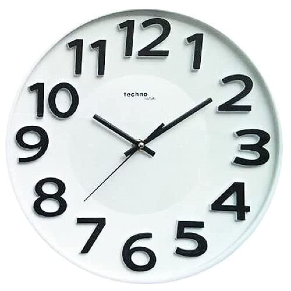 techno line WT 4100 Wall Clock, Plastic, White