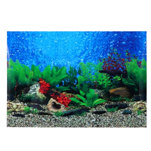 TEHAUX Aquarium Background Sticker Double Sided 3D 40.15 X 23.62 in