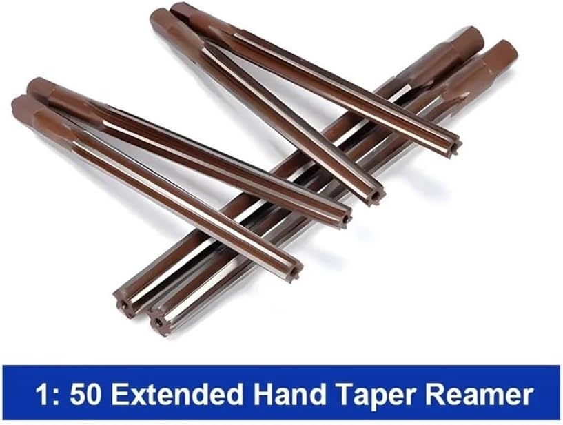 High Speed Steel Conical Pin Extended Reamers 3.0-16.0mm for Wood Aluminium Alloy 1: 50 Straight Groove Hand Reamer(20mmX225mm)