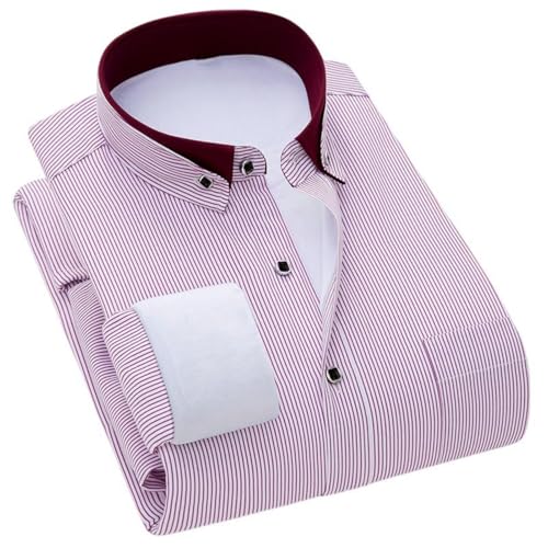 Chemise à manches longues pour homme blanche et doublée chaude