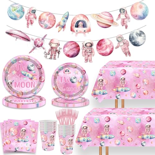 LetDec 118 Pcs Outer Space Girls 2nd Birthday Party Supplies Review: Two the Moon Party Pack?