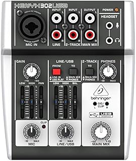 Behringer Xenyx 302USB Premium 5-Input Mixer with Mic Preamp and USB/Audio Interface,Black