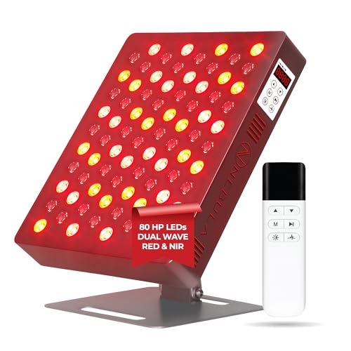 Nebula 400W Platinum Red & Near Infrared Light Therapy Device - Adjustable Desktop Arm, 80 High-Intensity Dual-Peak Wavelengths 630nm to 850nm LEDs, RED & NIR Mode Selector, Portable Lamp for Wellness