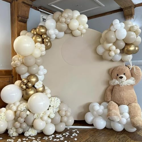 Image of Voircoloria 130pcs Ivory White Balloons Different Sizes 18 inch 12 inch 10 inch 5 inch Party Latex Balloons for Birthday Baby Shower Graduation Wedding Gender Reveal Anniversary Party Decorations