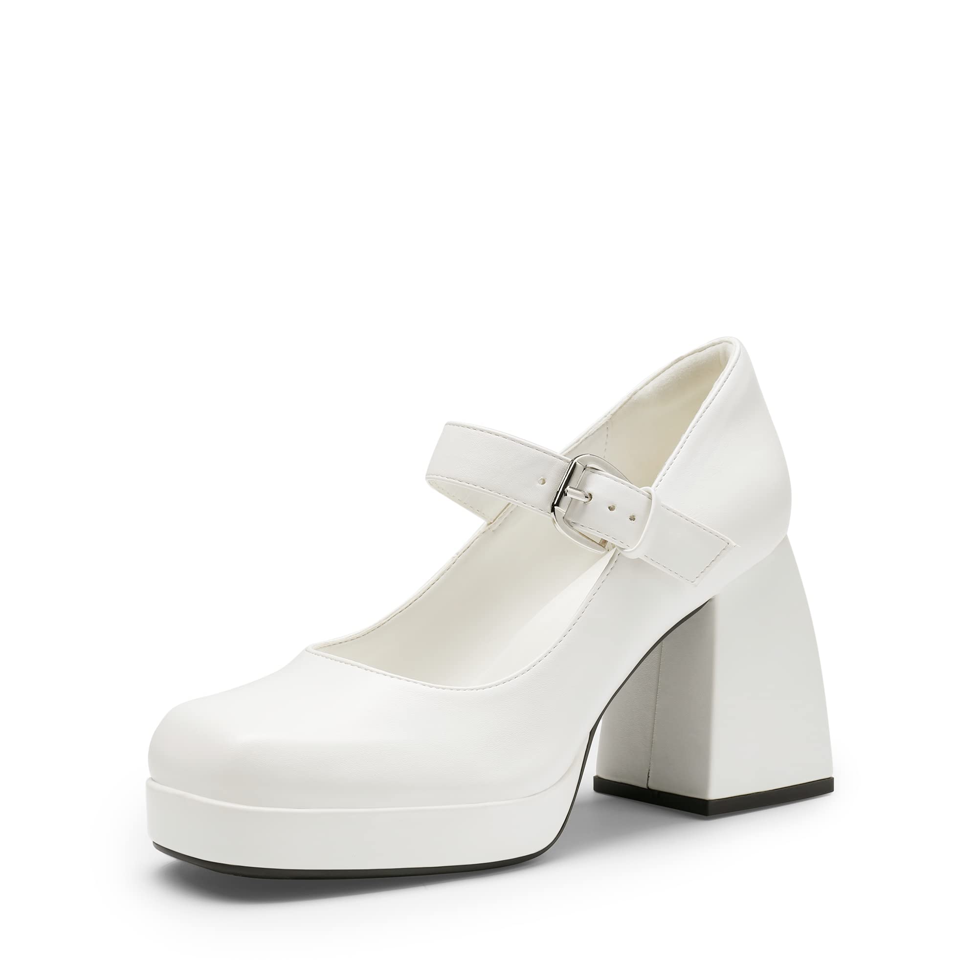 DREAM PAIRS Damen Mary Janes Pumps mit Blockabsatz, Plateau, Kleider, Brautschuhe Party