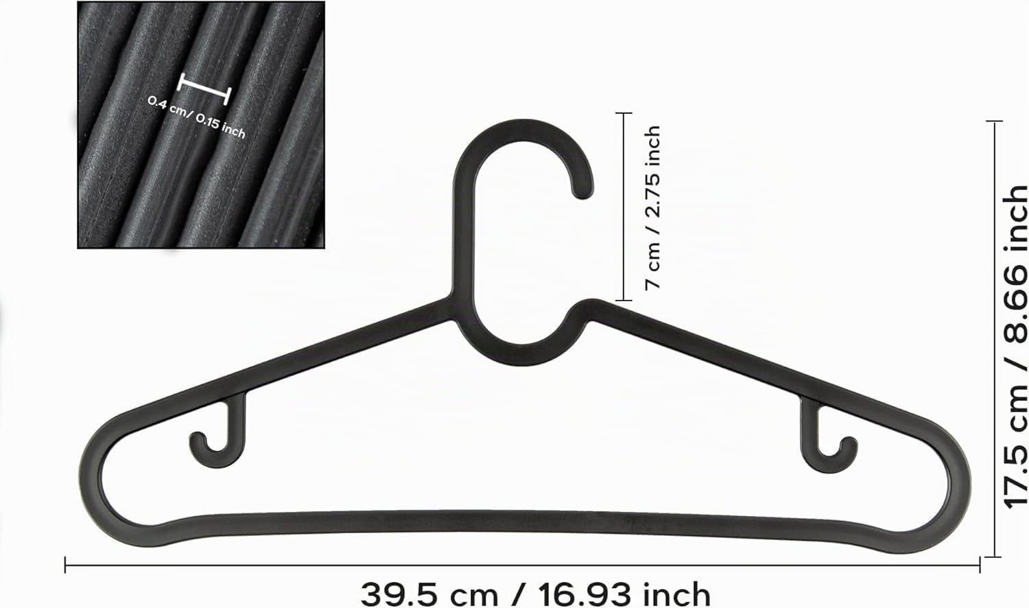 Appendiabiti in Plastica Resistenti – Grucce Appendiabiti per Armadio con Barra per Pantaloni, Stampelle Antiscivolo per Giacche, Camicie e Pantaloni