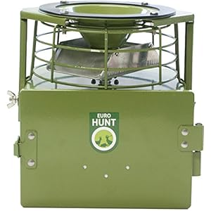 EUROHUNT Voederautomaat Pro 12V, Automaat Voor Diervoeder, Weerbestendig, 22,5 x 20,5 x 18 cm, Groen