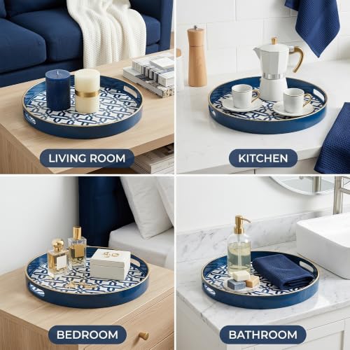 Spsyrine Round Plastic Geometric Serving Tray for Bathroom, Kitchen by Spsyrine - Used condition - Image 6