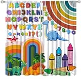 ABC Alphabet Curtains for Kids,Colorful Cartoon Dinosaur...