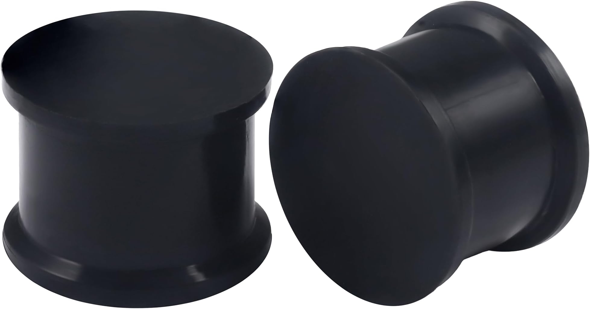 8G-25mm Solid Soft Silicone Gauges for Ears Double Flared Saddle Ear Gauges Flesh Stretchers Expander Hide Tunnels Plugs Retainer Piercing Jewelry for Women Men Black White Flesh Skin 1 Pairs