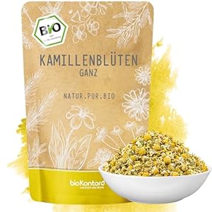 Kamillentee BIO | Kamillenblüten getrocknet, ganz und lose aus kontrolliert biologischem Anbau von bioKontor (100 g)