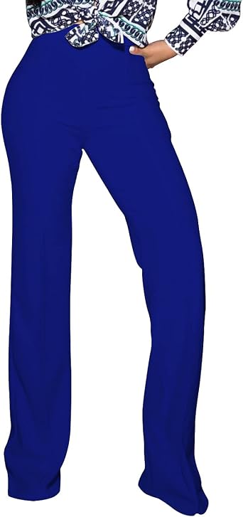Womens High Waisted Stretchy Bootcut Pull On Dress Pants Casual Work Pants Fitted Trousers
