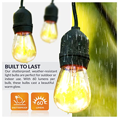 Newhouse Lighting S14Led15P Outdoor Weatherproof 1W (11W Equivalent) Shatter-Resistant S14 Led Replacement String Light Bulbs, Warm White 2700K, Standard E26 Base, 15-Pack #TOP2