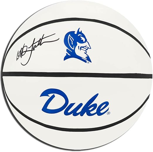 Christian Laettner Signed Duke White Logo Basketball