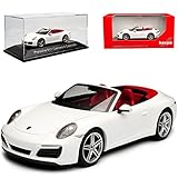 Aus Metall mit Plastikteilen Herpa Porsche 911 991 II Carrera 4 Cabrio Carrera Weiss Modell Ab 2012 Ab Facelift 2015 1/43 Modell Auto mit individiuellem Wunschkennzeichen