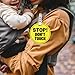 PLIGREAT 2 Pack Yellow Stop Don't Touch Baby Car Seat Sign for Newborn Babys Girl Boy No Touching Kissing Baby Reminder Signage for Babys Carrier Car Seat Stroller Tag with Hanging Straps and Clip