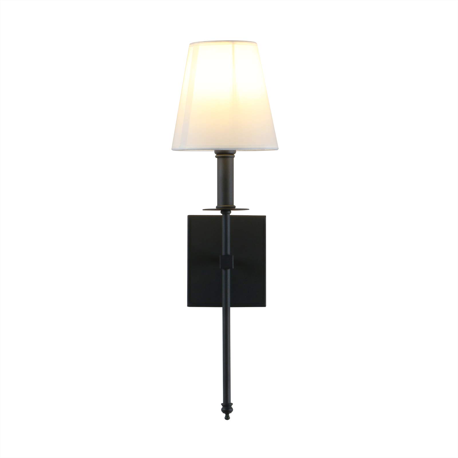 Yosoan Wandleuchte Wandlampe Einfache Moderne Kreative Wandleuchtung mit Stoffschirme für Küche/Esszimmer/Schlafzimmer/Café/Bar/Club (1 Stück Schwarz Farbe)