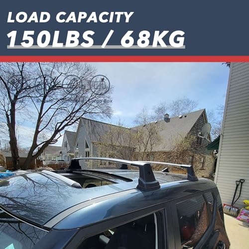 Anti-Theft Roof Rack Cross Bars for 2020-2025 KIA Soul, Aluminum Crossbar Luggage Rack for Rooftop Cargo Carrier Bag Kayak Canoe Bike Snowboard Skiboard