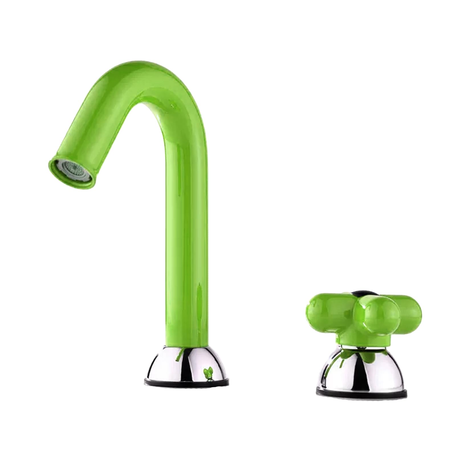 JRUIA Red Kitchen Faucet, 360° Swivel Single Handle Washbasin Faucet, Hot And Cold Water Supply, Two Water Flow Modes,Green