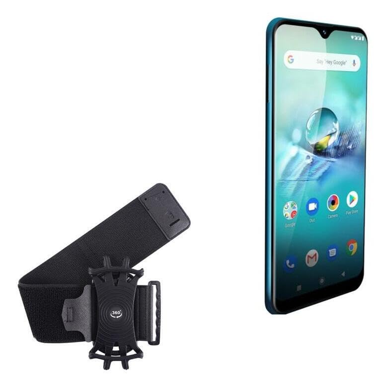 BoxWave Holster Compatible with Allview Soul X7 Style - ActiveStretch Sport Armband, Adjustable Armband for Workout and Running - Jet Black