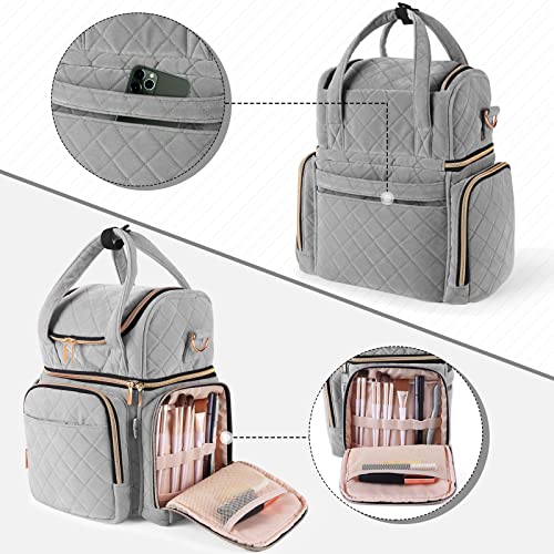 Nail Polish Organizer Holds 70 Bottles And A Nail Lamp, Nail Bag With 2 Removable Bags And Tools Organizer Sections, Nail Tech Organizers And Storage, Nail Travel Case For Nail Tech, Gift For Woman #TOP4