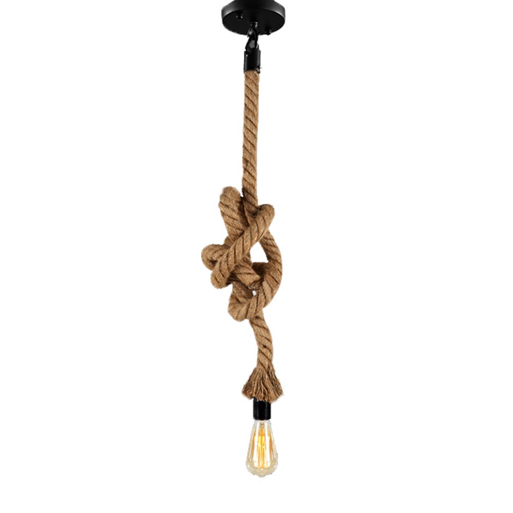 Cariño rústico lámpara de techo de cáñamo natural de 4m con casquillo universal E27