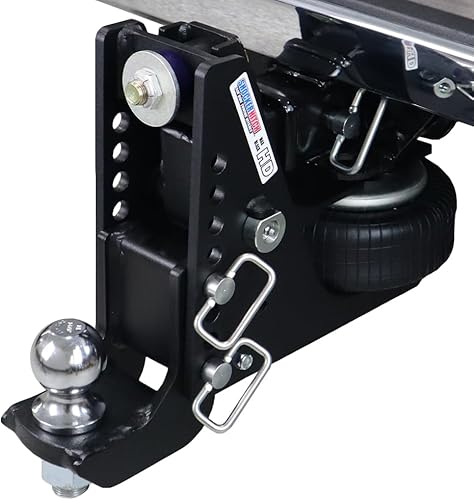 Shocker HD Max - Enganche de caída de aire negro de 4-12 a 8-12 pulgadas, se adapta a enganche de 2 pulgadas, tiene bola de 2 pulgadas