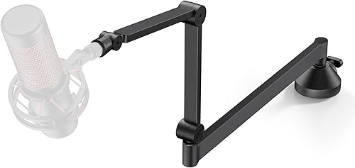 InnoGear Brazo de micrófono de perfil bajo, brazo de micrófono giratorio de 360, brazo plegable de micrófono de escritorio con adaptador de 38 a 58