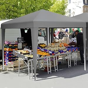 YITAHOME Pop-up paviljoen met zijkanten, 3,3 x 3,3 m, waterdicht paviljoen met zijdelen en muggennet, outdoor-overkapping met dubbele afdekking voor camping, feest, terras, achtertuin, BBQpark