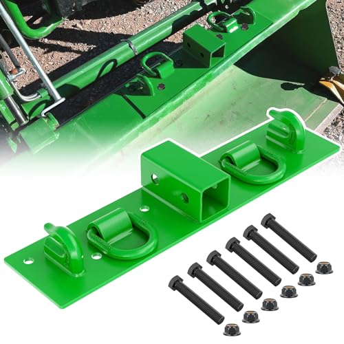 Image of Nilight 3 /8 inch Tractor Bucket Grab Hooks with 1 /2 inch Tie Down Ring and 2 inch Receiver Grade 70 Forged Steel Bolt-On for John Deere Compact Tractor Bucket RV UTV Truck Max 4700LBS, Green
